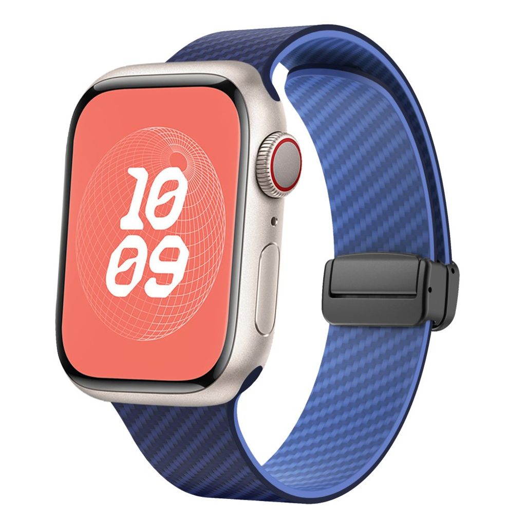 Apple Watch 42 / 41/ 40 / 38mm Klockarmband kolfibertextur - Blå