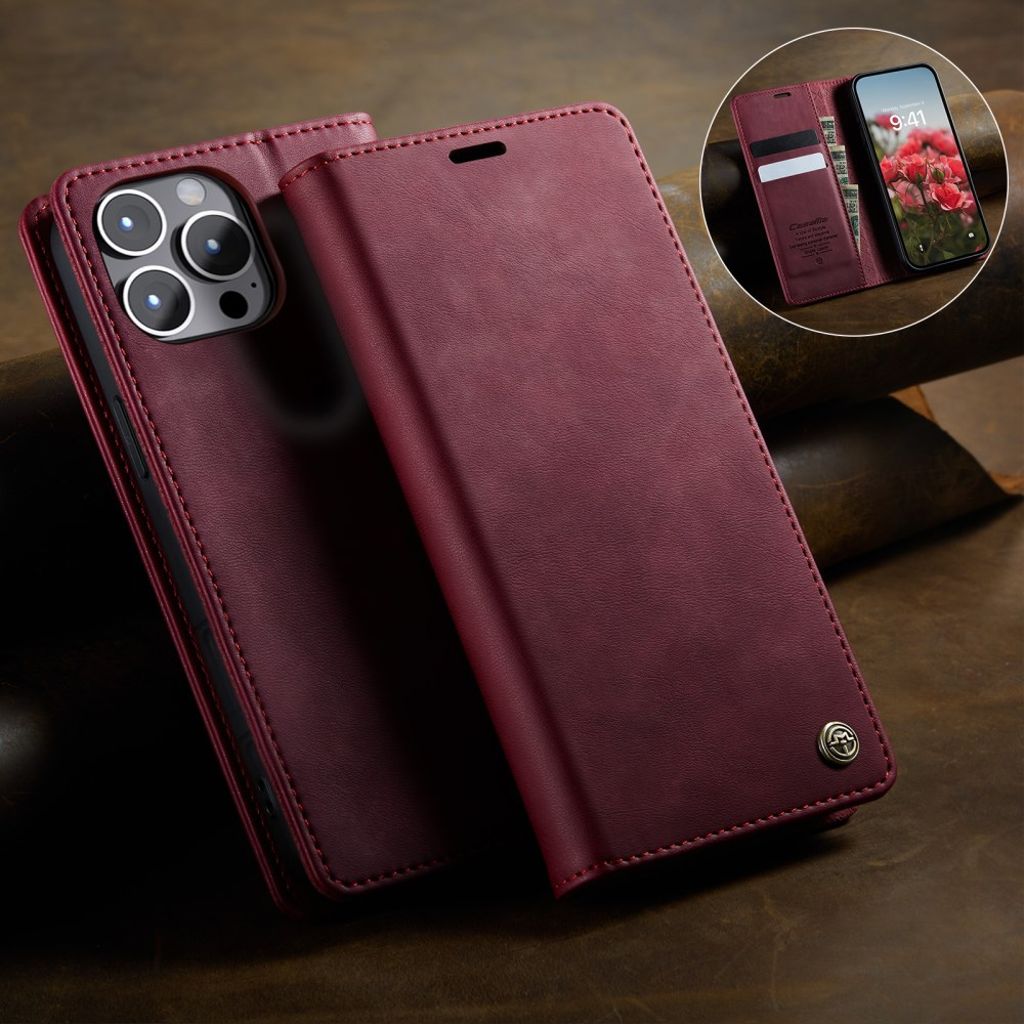 CASEME iPhone 12 Pro Max Kotelo Jalusta - Punainen