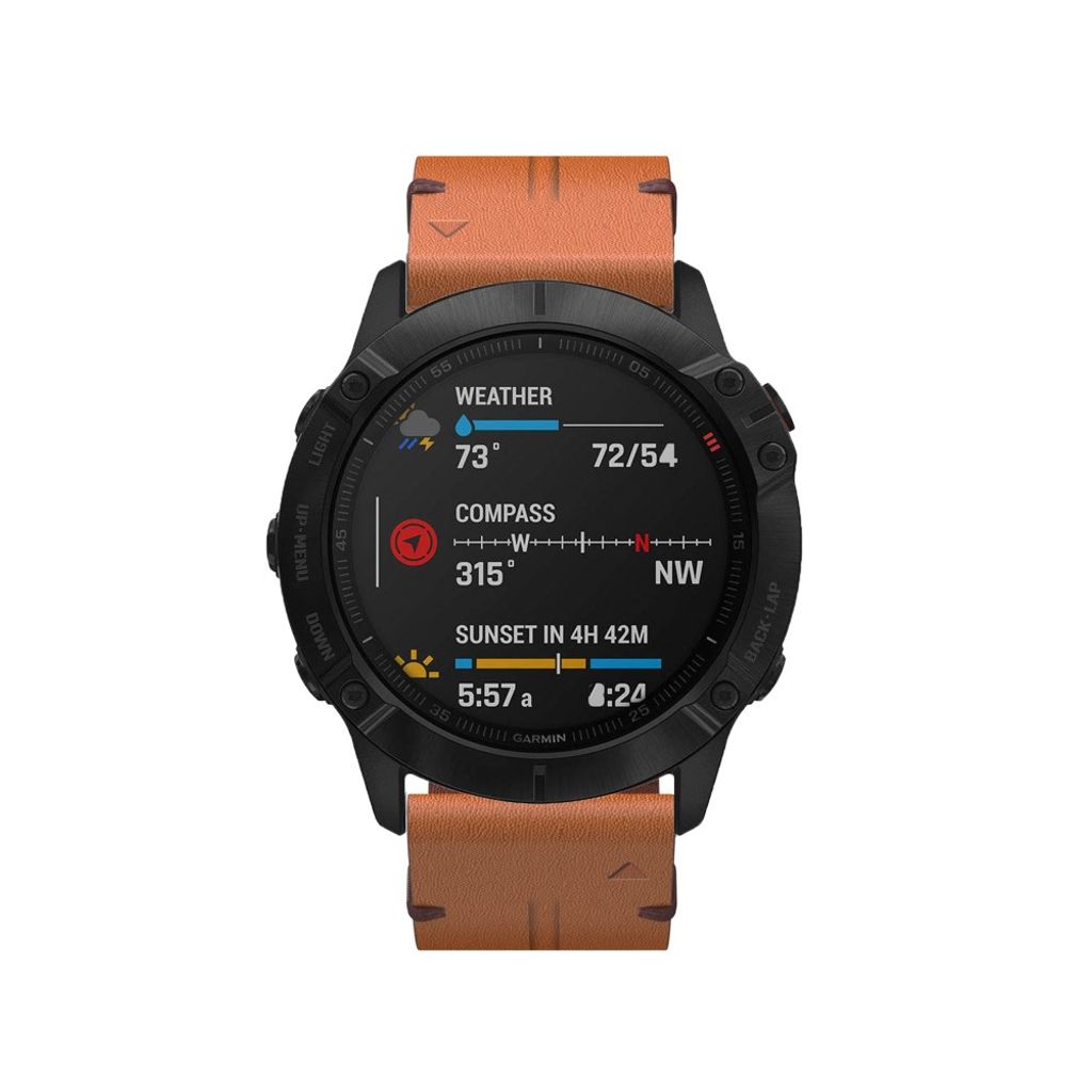 Garmin Fenix 3/3HR/5X/5X Plus/6X Klokkereim Ekte Lær - Brun
