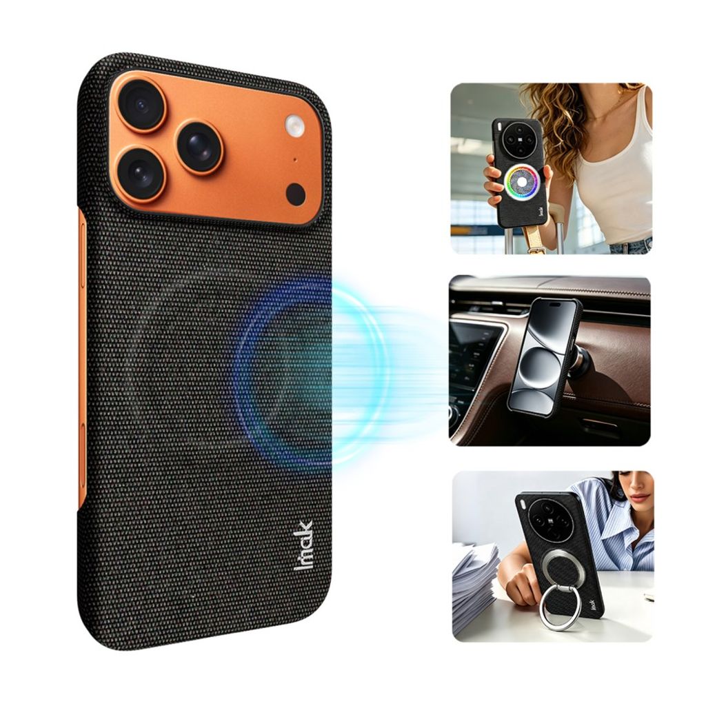 IMAK iPhone18 Pro Max/17 Pro Max MagSafe Skal med kolfibertextur - Svart