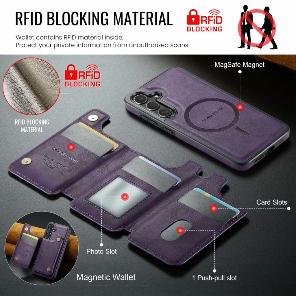 MAGKING Samsung Galaxy S25 FE Case with MagSafe - Purple