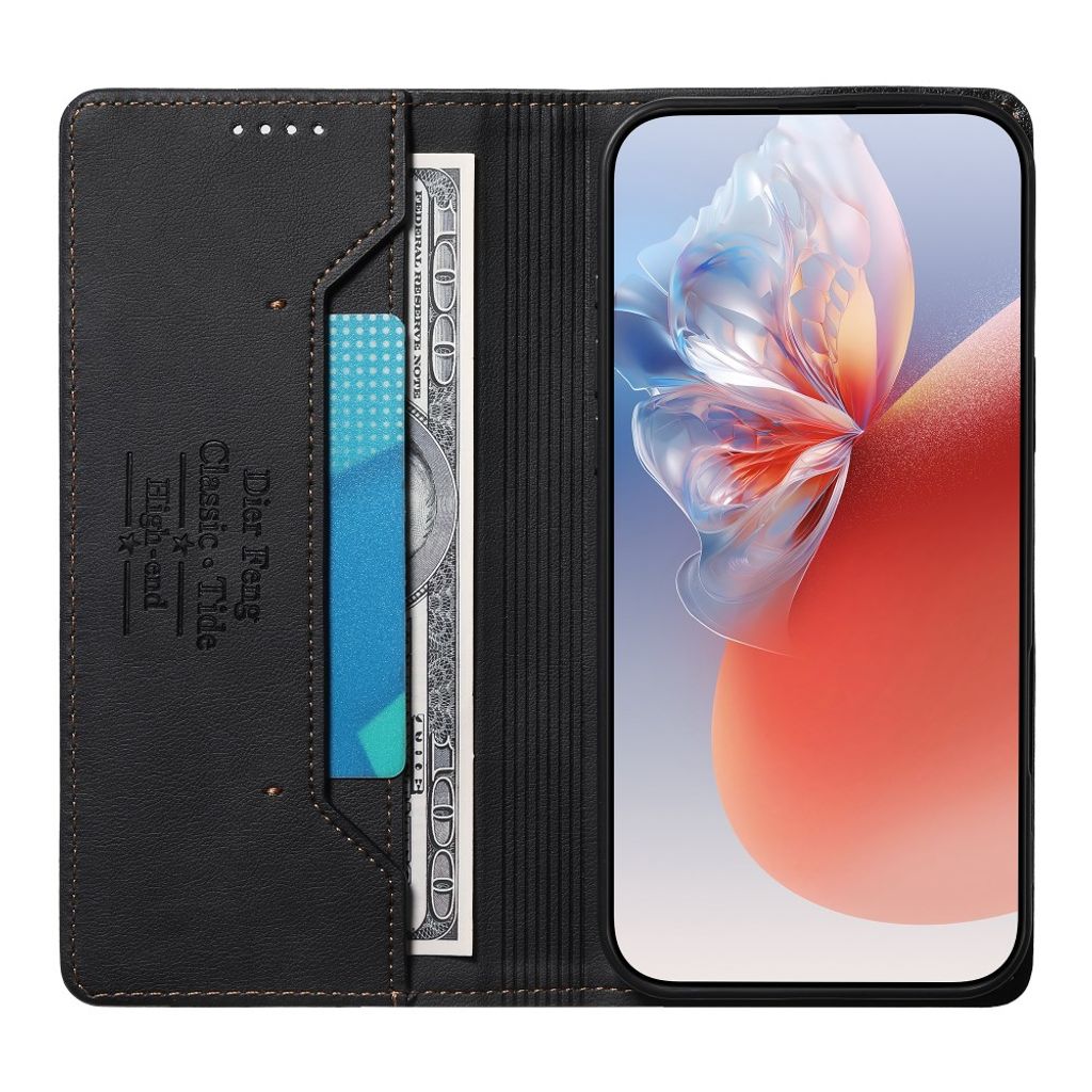 DIERFENG iPhone 18 Pro Max/17 Pro Max Lommeboketui RFID-blokkerende - Svart