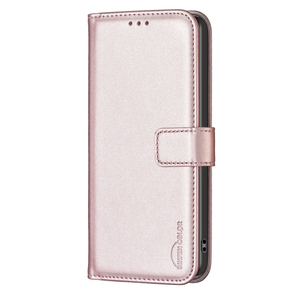 BINFEN COLOR iPhone 15 Wallet Cover Stand – Rose Gold