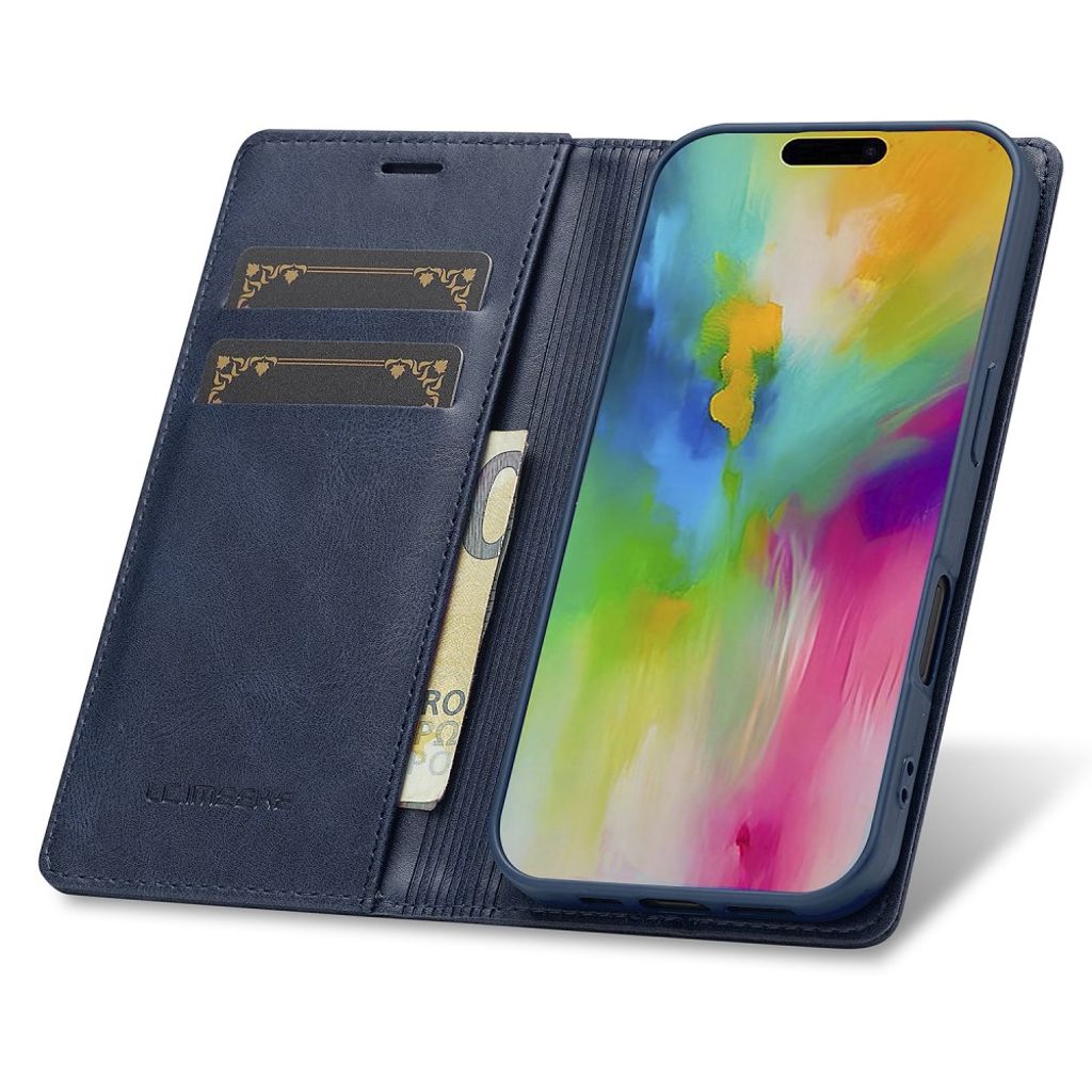 LC.IMEEKE iPhone 16 Plus Wallet Cover - Blue