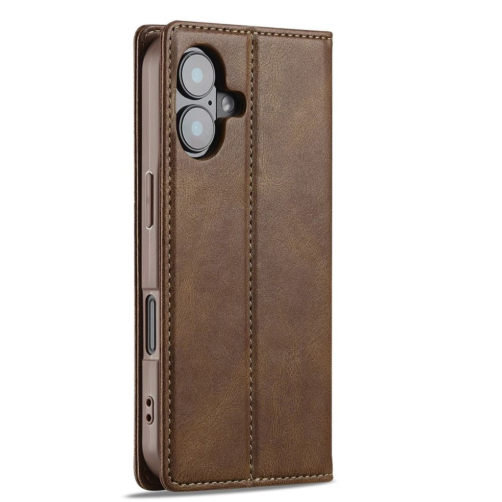 LC.IMEEKE iPhone 16 Plus Wallet Cover - Brown