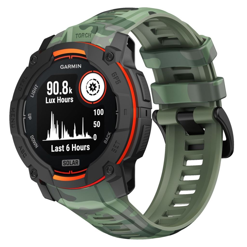 Garmin Instinct 3 45mm Watch Strap with Camouflage print - Green