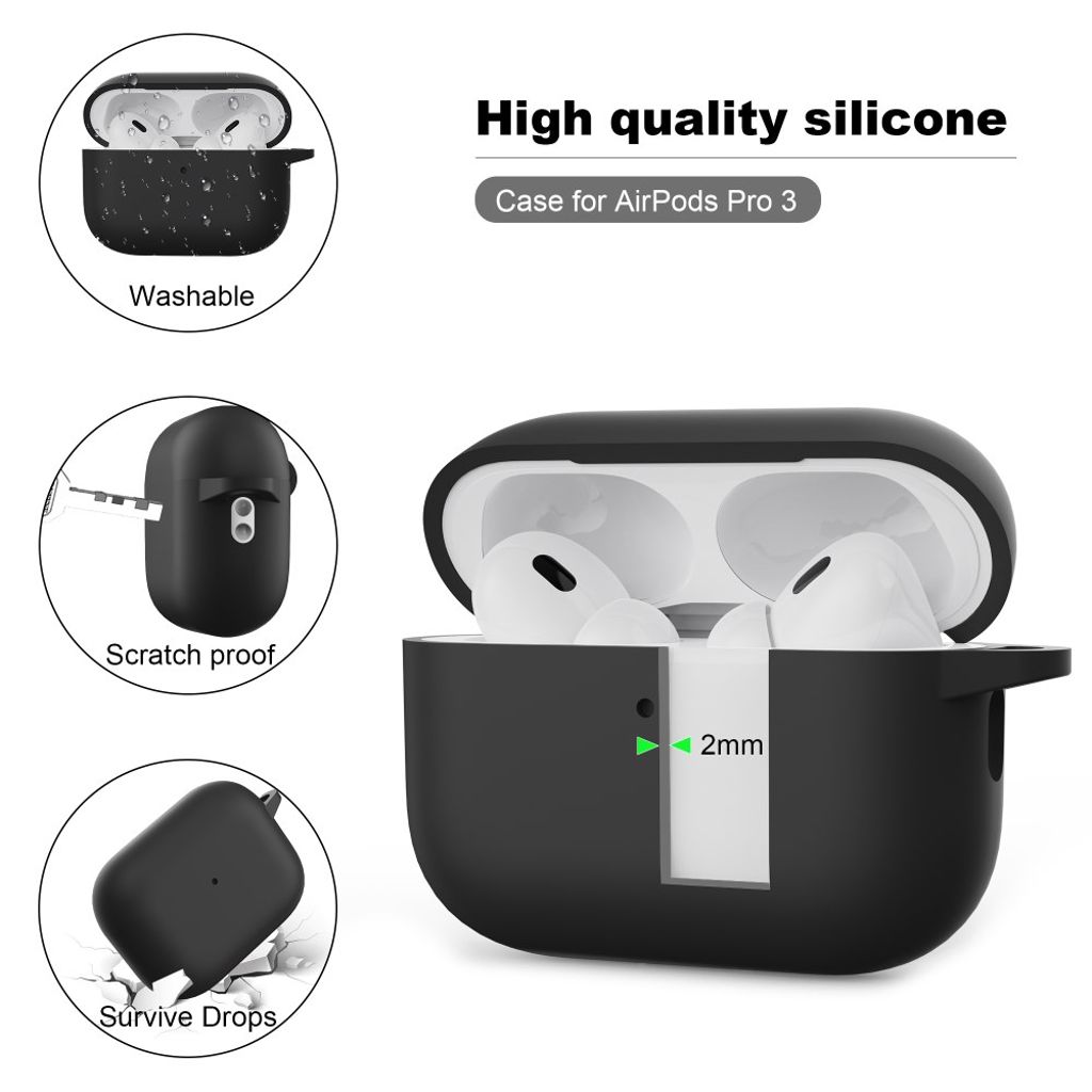 Apple AirPods Pro 3 Cover i Silikone - Grå