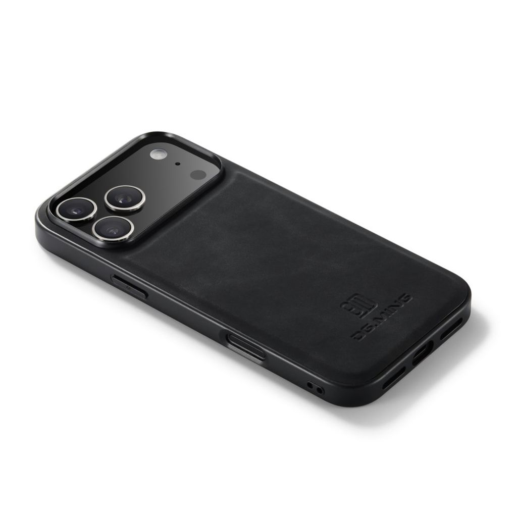 DG.MING iPhone 18 Pro Max/17 Pro Max Deksel med PU-lær - Svart