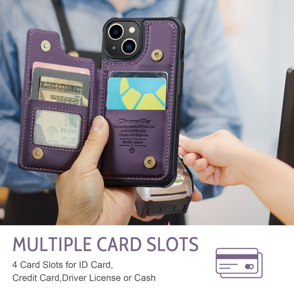 iPhone 13 Lompakkokuori CASEME C22 RFID-estävä - Violetti
