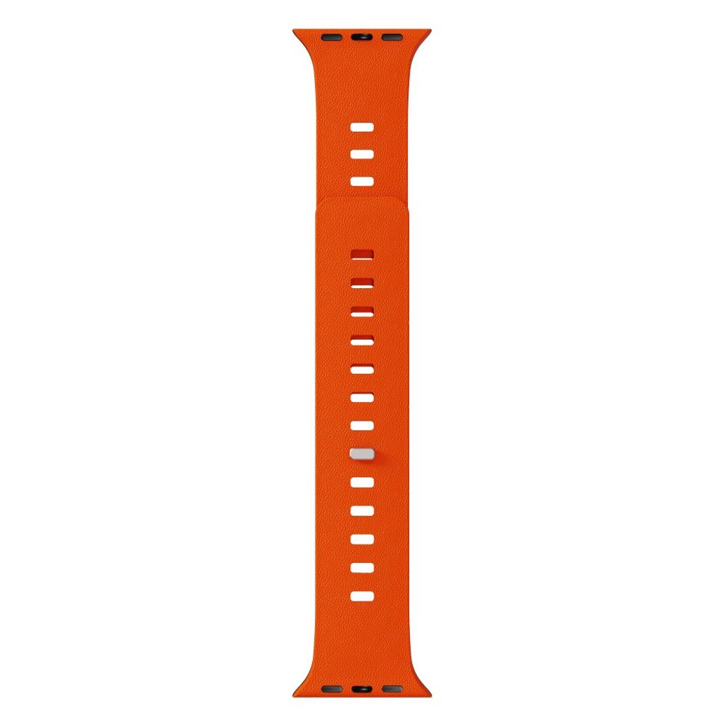 Apple Watch 49/46/44/42mm Klockarmband i texturerat silikon - Orange/Svart
