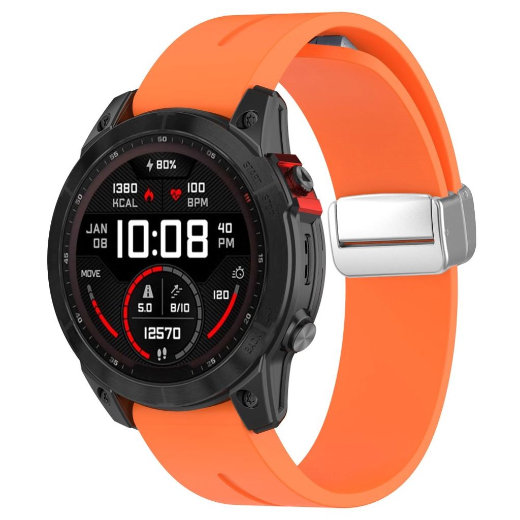 Garmin Fenix 7S etc. Silicone Watch Strap - Orange