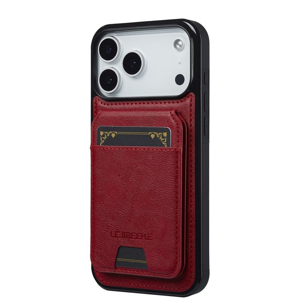 iPhone 18 Pro/17 Pro MagSafe Kuori irrotettavalla Kortin haltija - Punainen