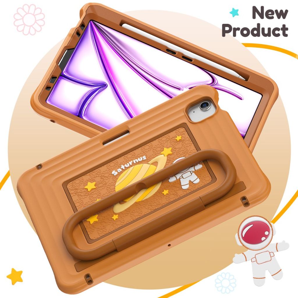 Lasten kuori jalustalla iPad Airille/Prolle 11" - ruskea