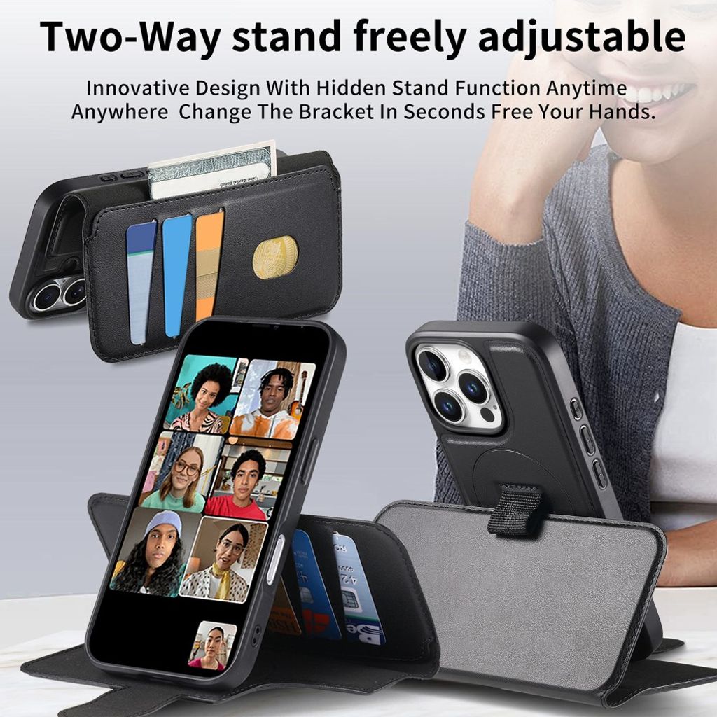 CASENEO iPhone 16 Pro Max Wallet Cover Magnetic – Black