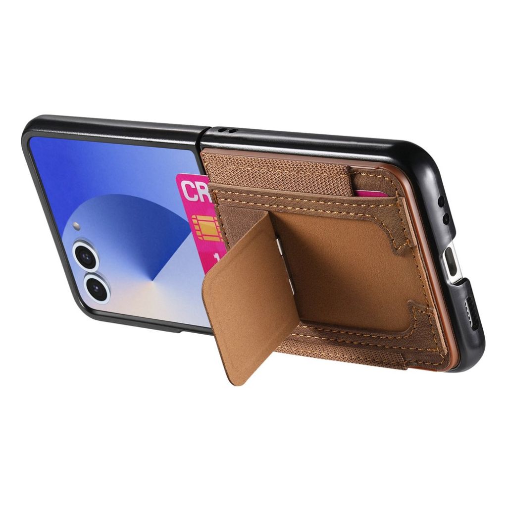 Samsung Galaxy Z Flip7 5G Skal med korthållare - Brun
