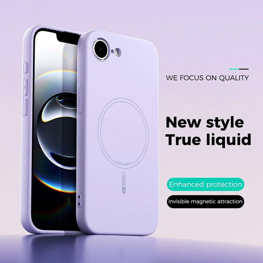 iPhone 16e MagSafe-kompatibelt skal Liquid Silicone – Lila