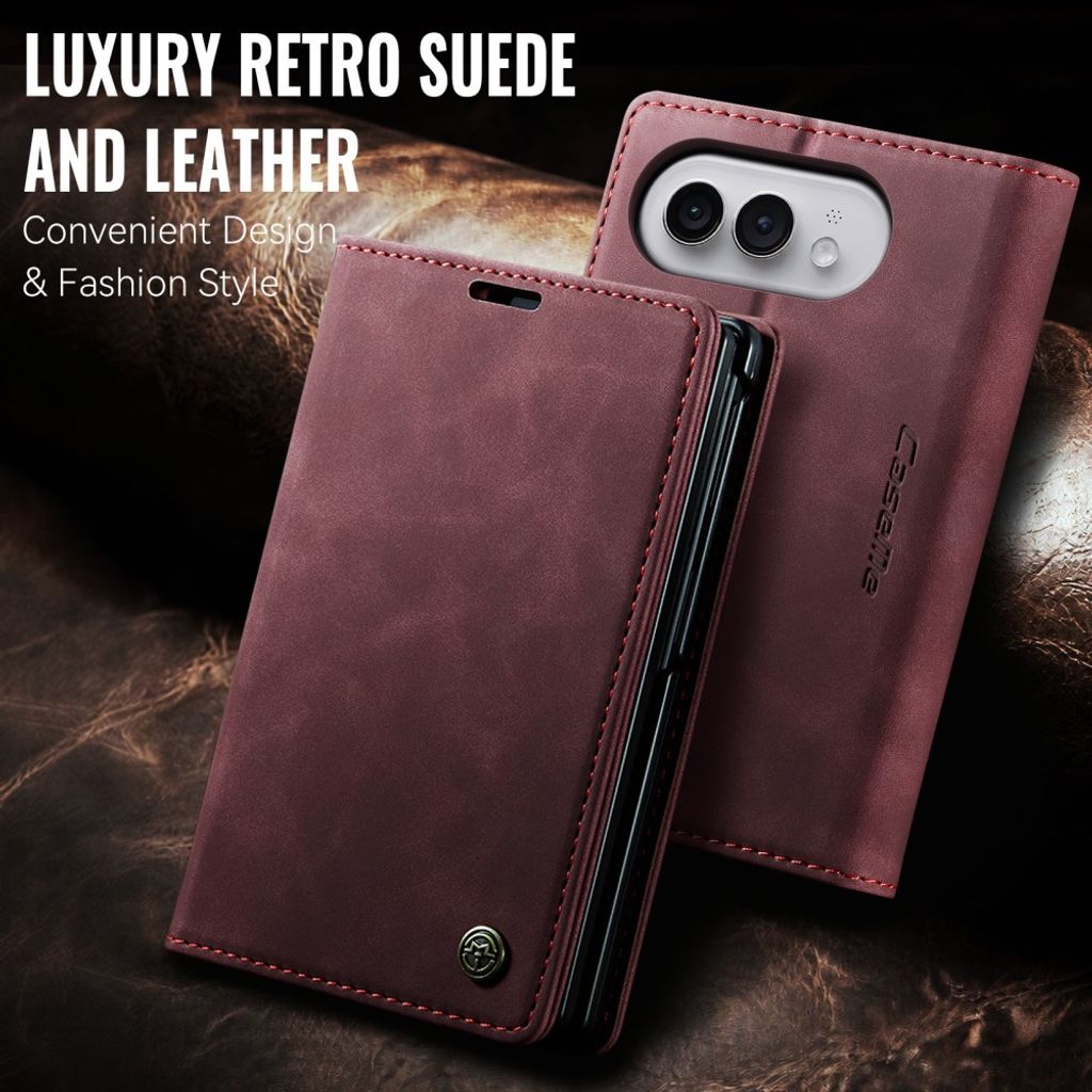 CASEME iPhone Duo Lompakkokotelo PU-nahkaa - Punainen
