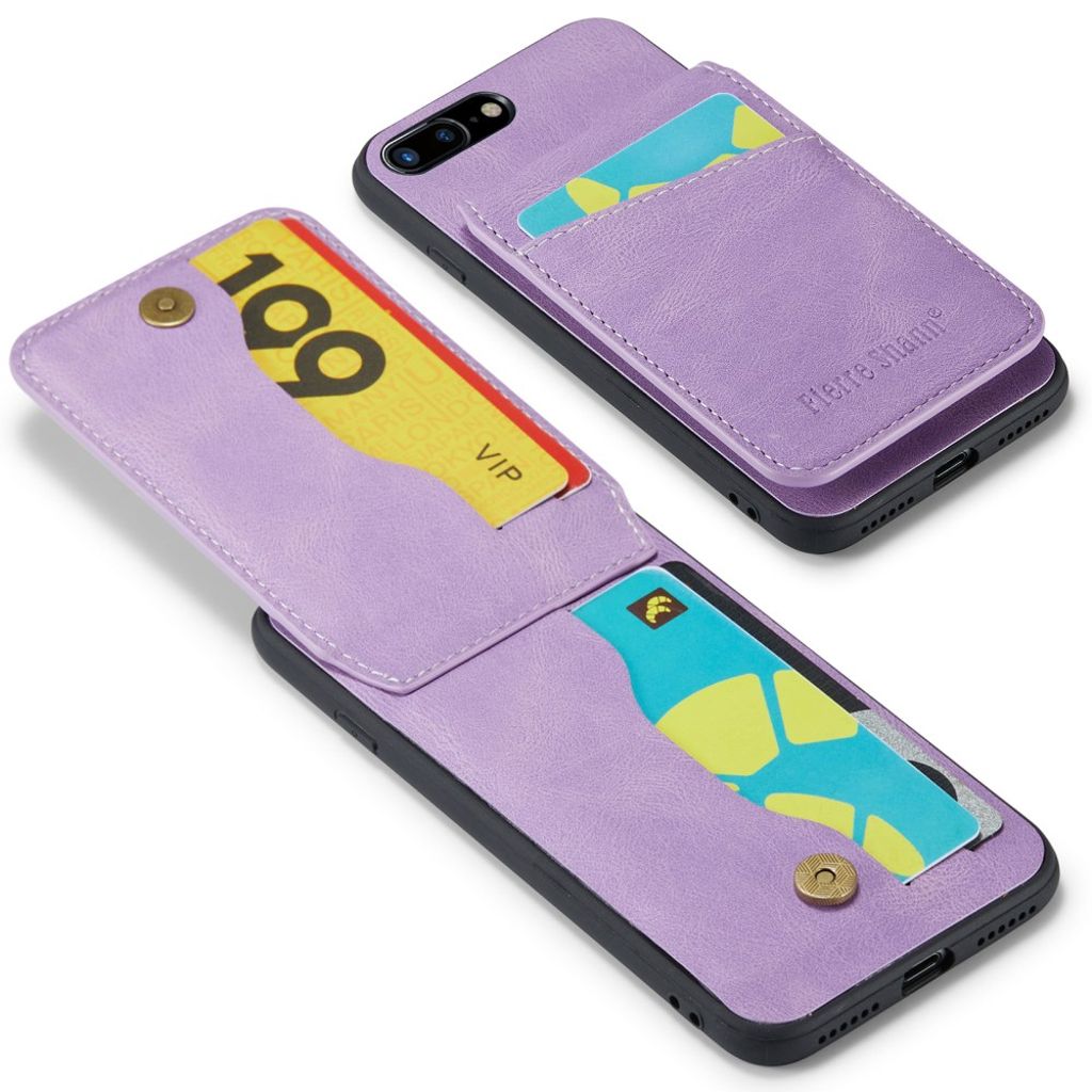 FIERRE SHANN iPhone 7 Plus / 8 Plus Skal med Kortfack - Lila