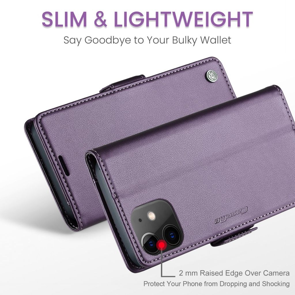 CASEME iPhone 12 Mini Wallet Cover with Stand - Purple