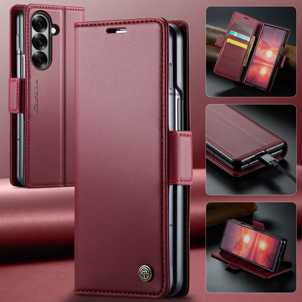 CASEME Samsung Galaxy Z Fold8 Ultra Flip Cover med RFID blokering - Rød