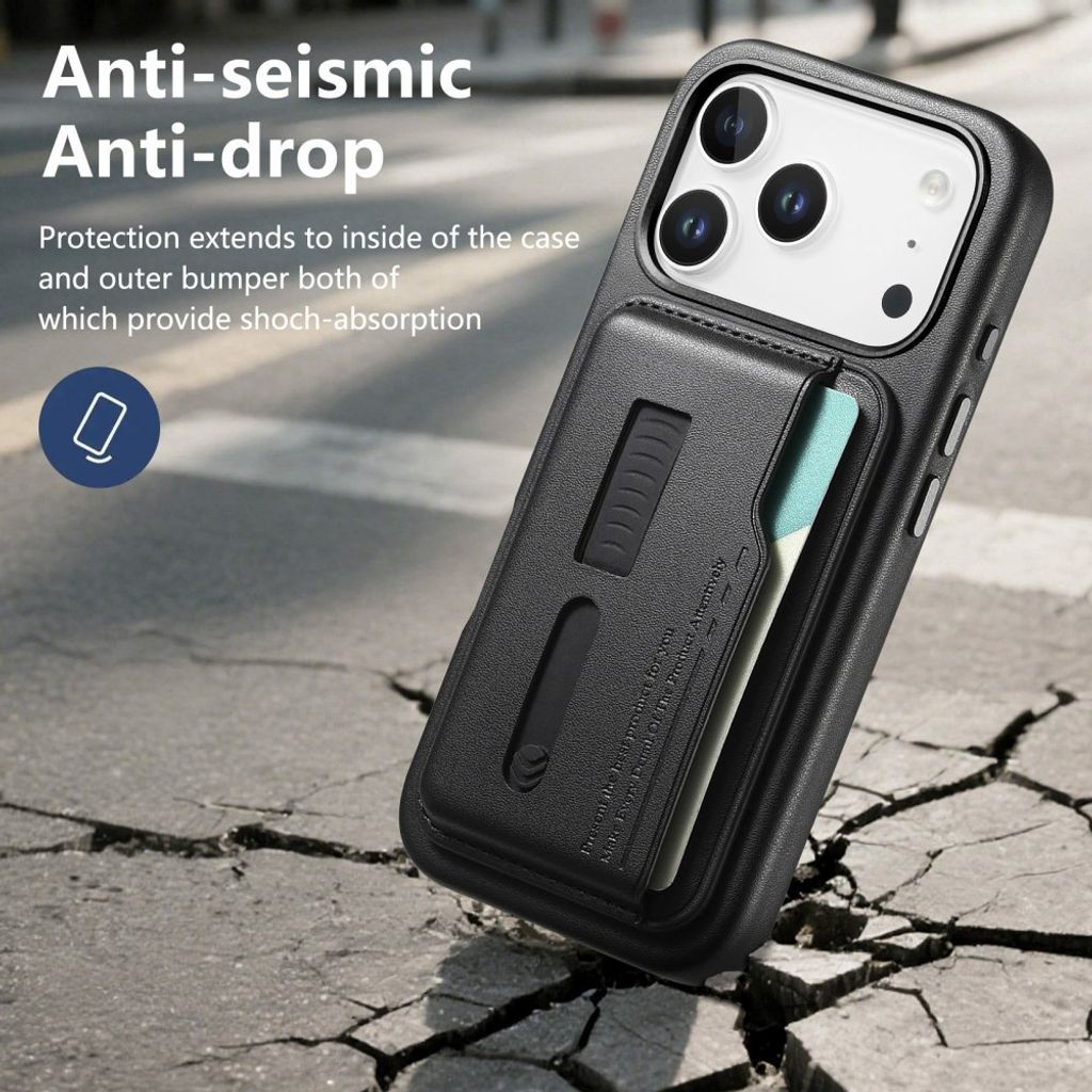 iPhone 17 Pro Max MagSafe lommebokdeksel med kortholder – svart
