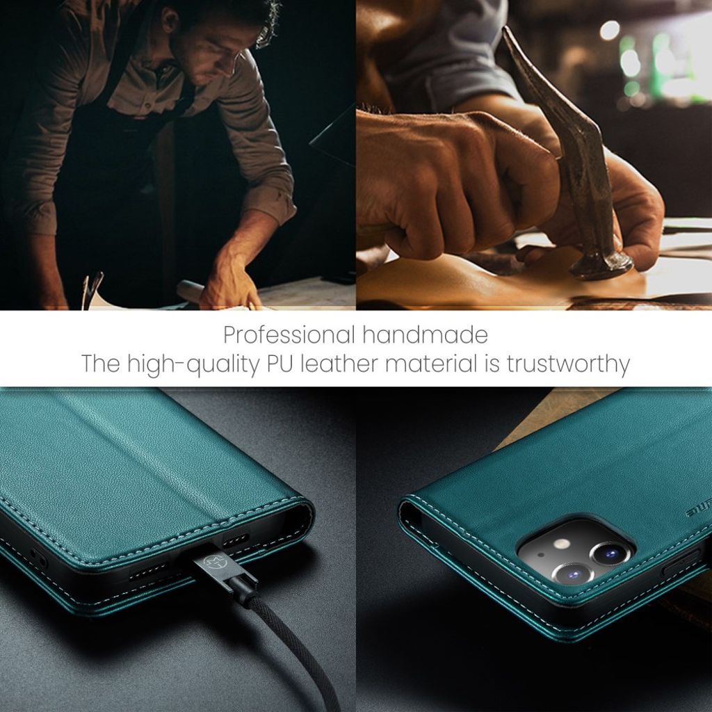 CASEME iPhone 12 Mini Wallet Cover with Stand - Green