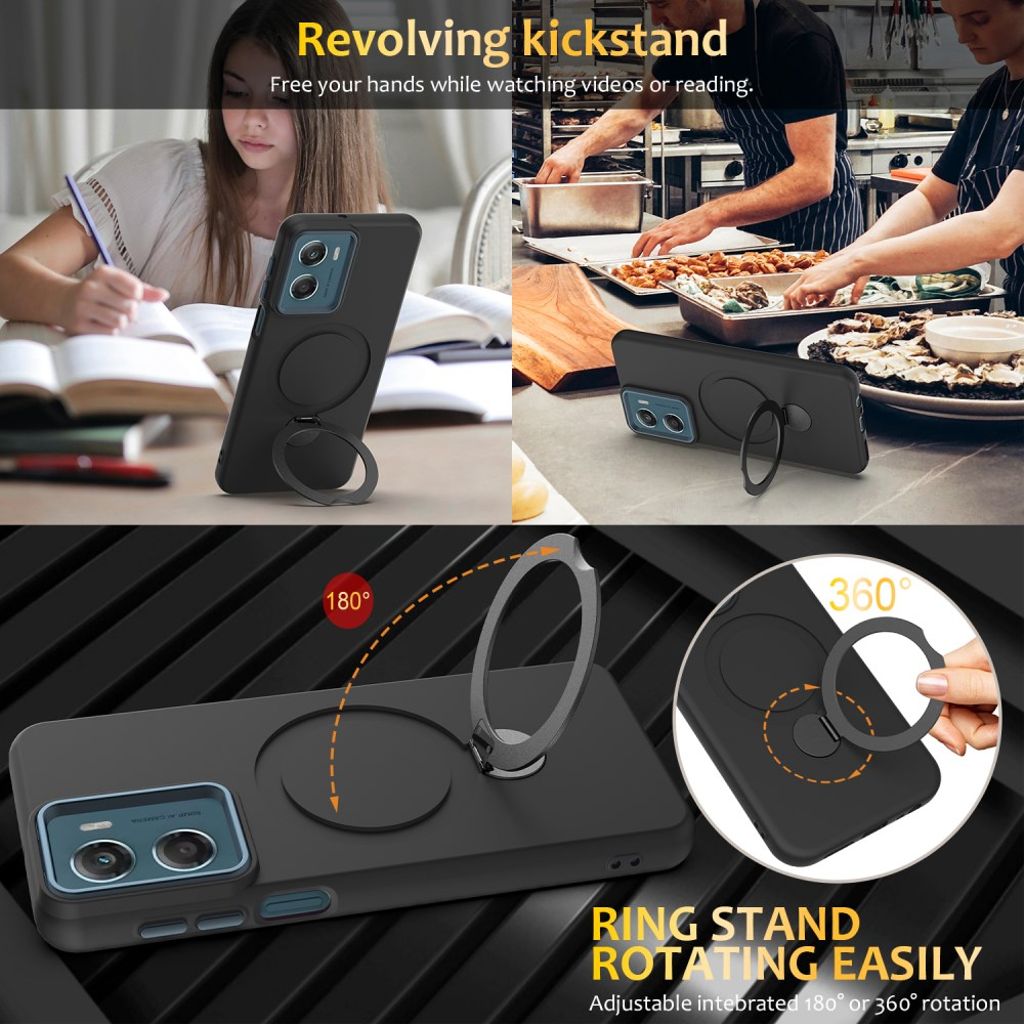 Motorola Moto G06 Power 4G/Moto G06 4G Deksel MagSafe-kompatibel Ring - Svart