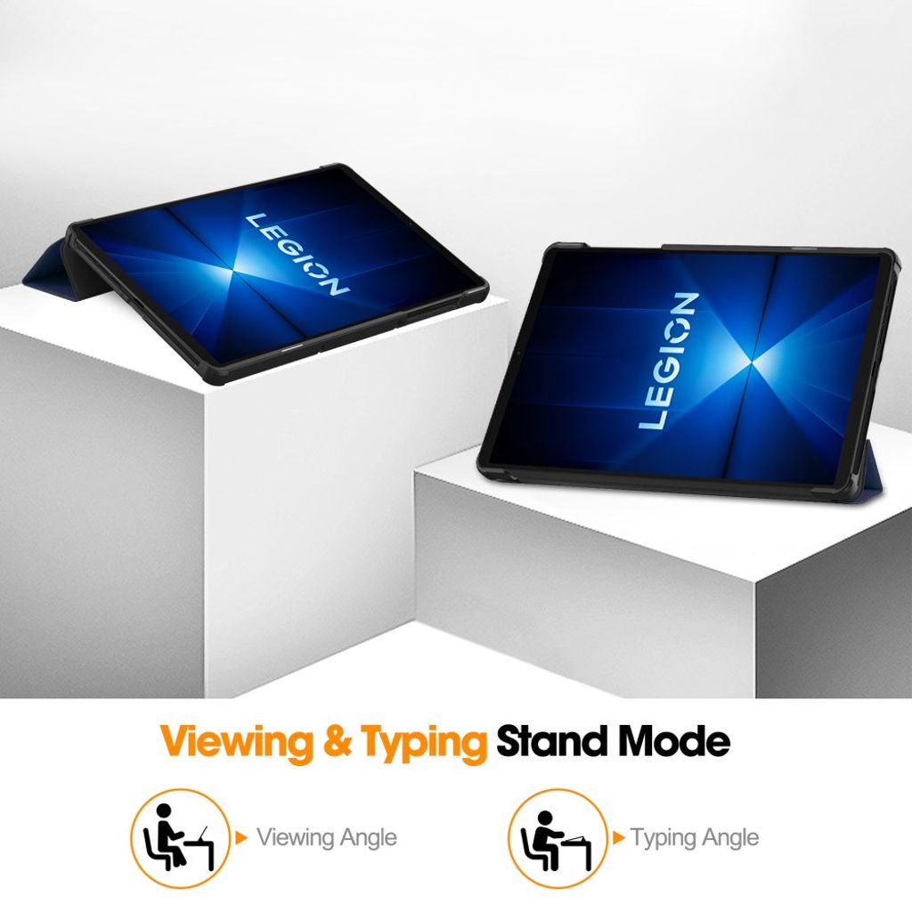 Lenovo Legion Y700 Gen 4 Etui Støtsikker Tri-Fold PU-lær - Blå