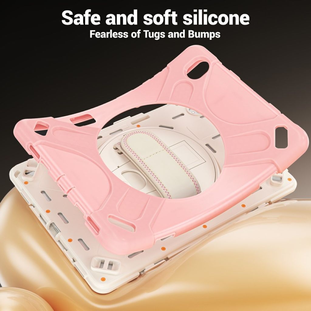 Samsung Galaxy Tab S12 Plus Silikonskal med stativ - Rosa