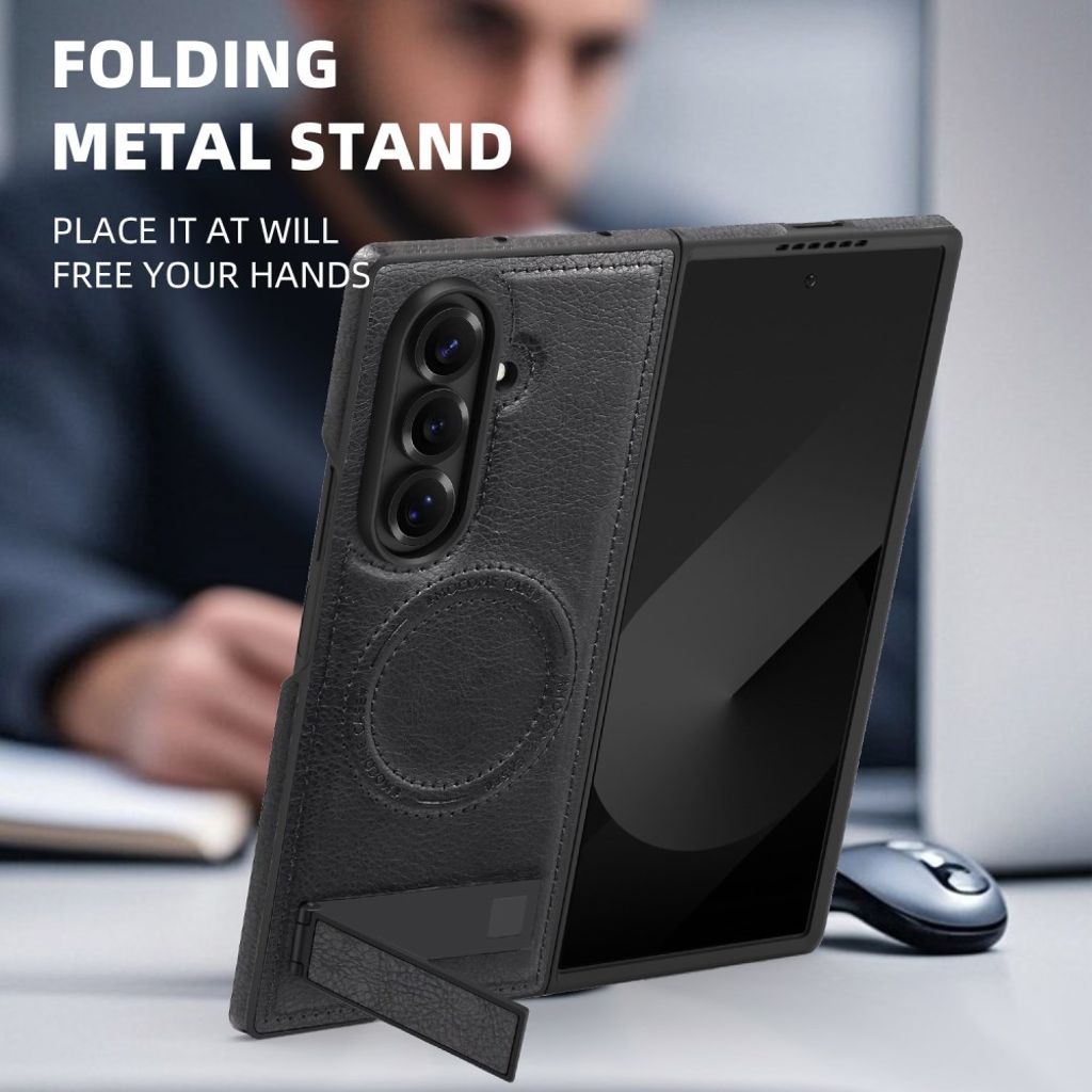 Samsung Galaxy Z Fold7 5G Skal med stativ och MagSafe-kompatibel - Svart