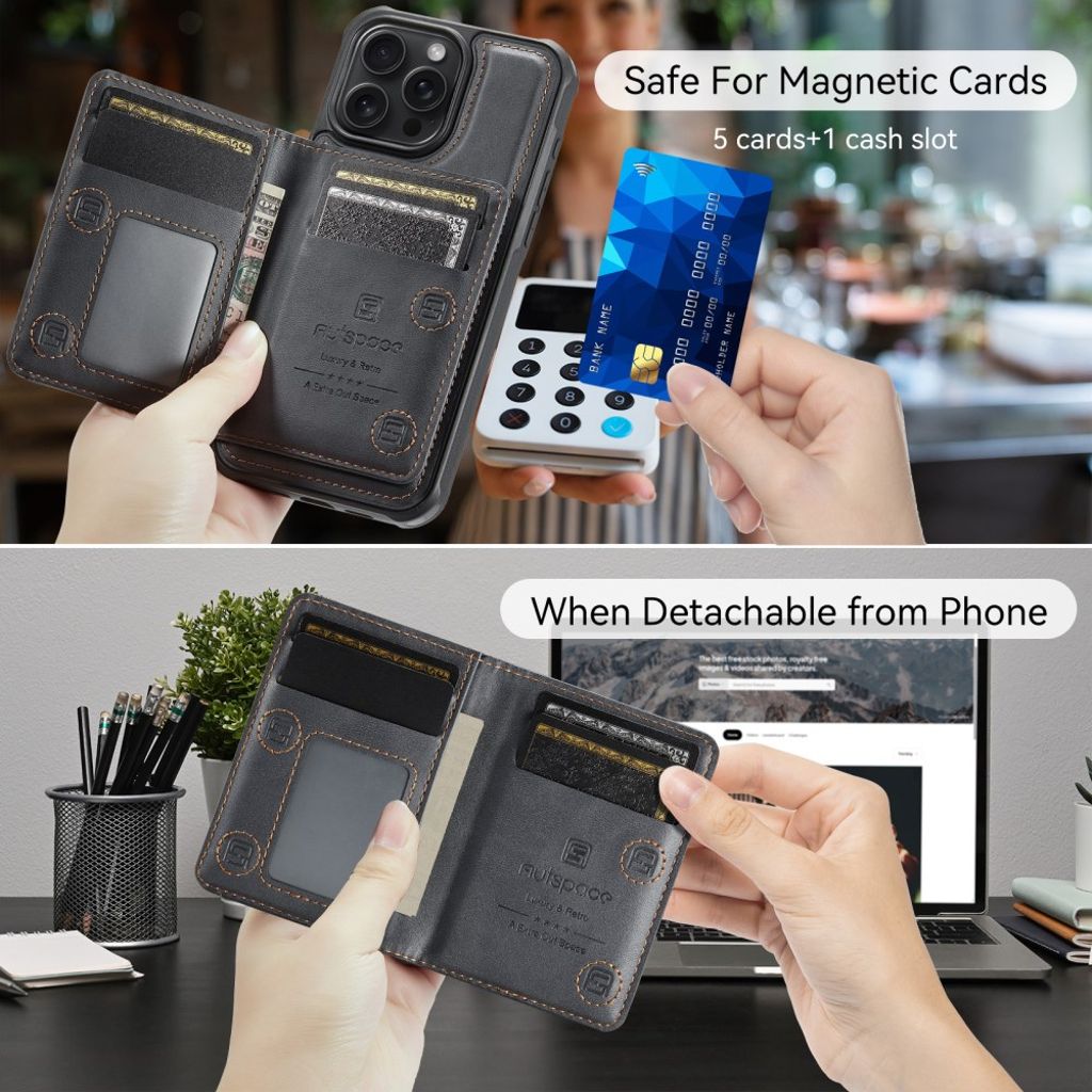 AUTSPACE iPhone 12 Pro Max Cover med Kortplads - Sort