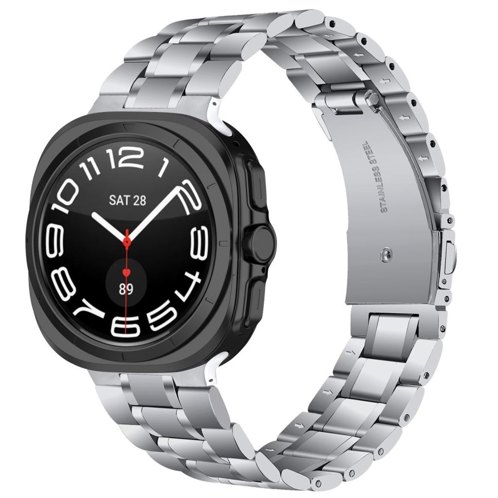 Samsung Galaxy Watch Ultra 47mm Urrem Rustfrit Stål – Sølv