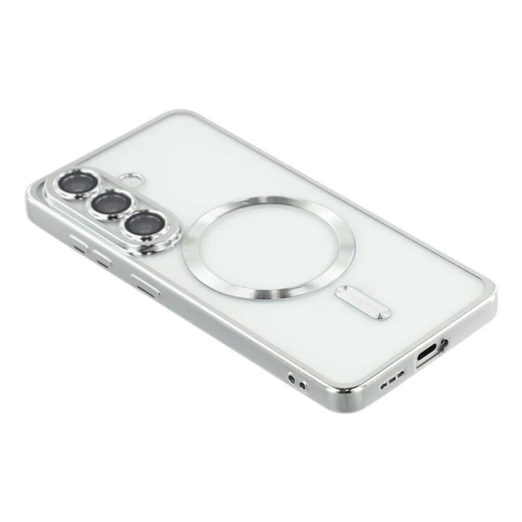 Samsung Galaxy S25 FE MagSafe -kuori näytönsuojalla - hopea