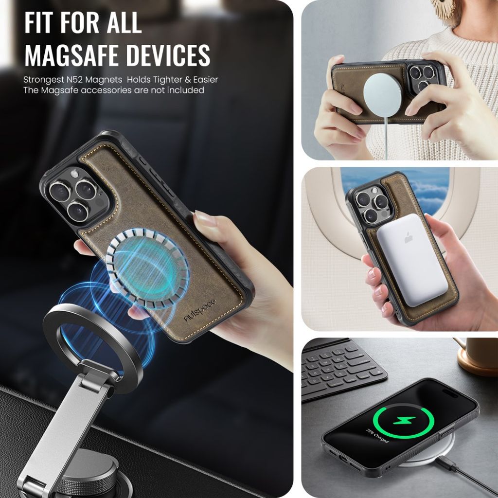 AUTSPACE iPhone 12 Pro Max Cover med Kortplads - Brun