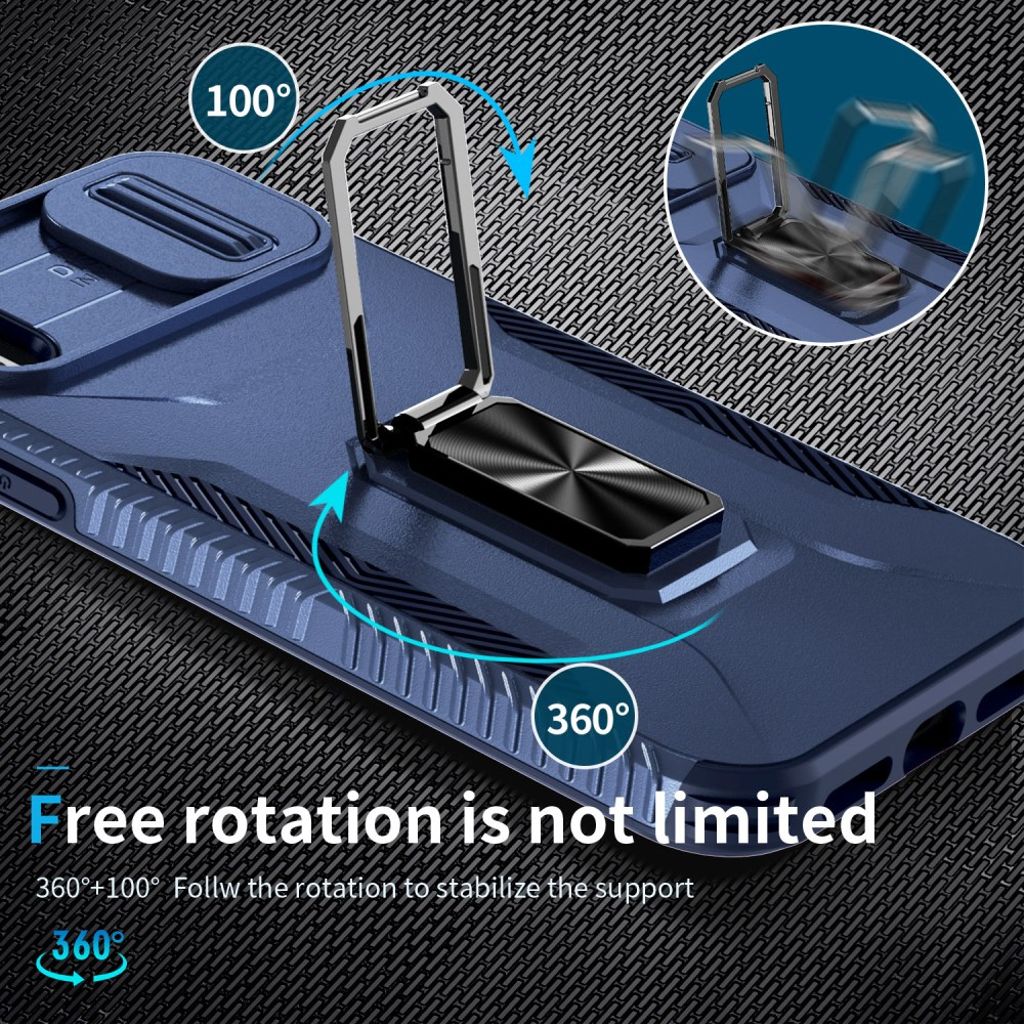 iPhone XR Skal Magnetisk Stativring - Blå