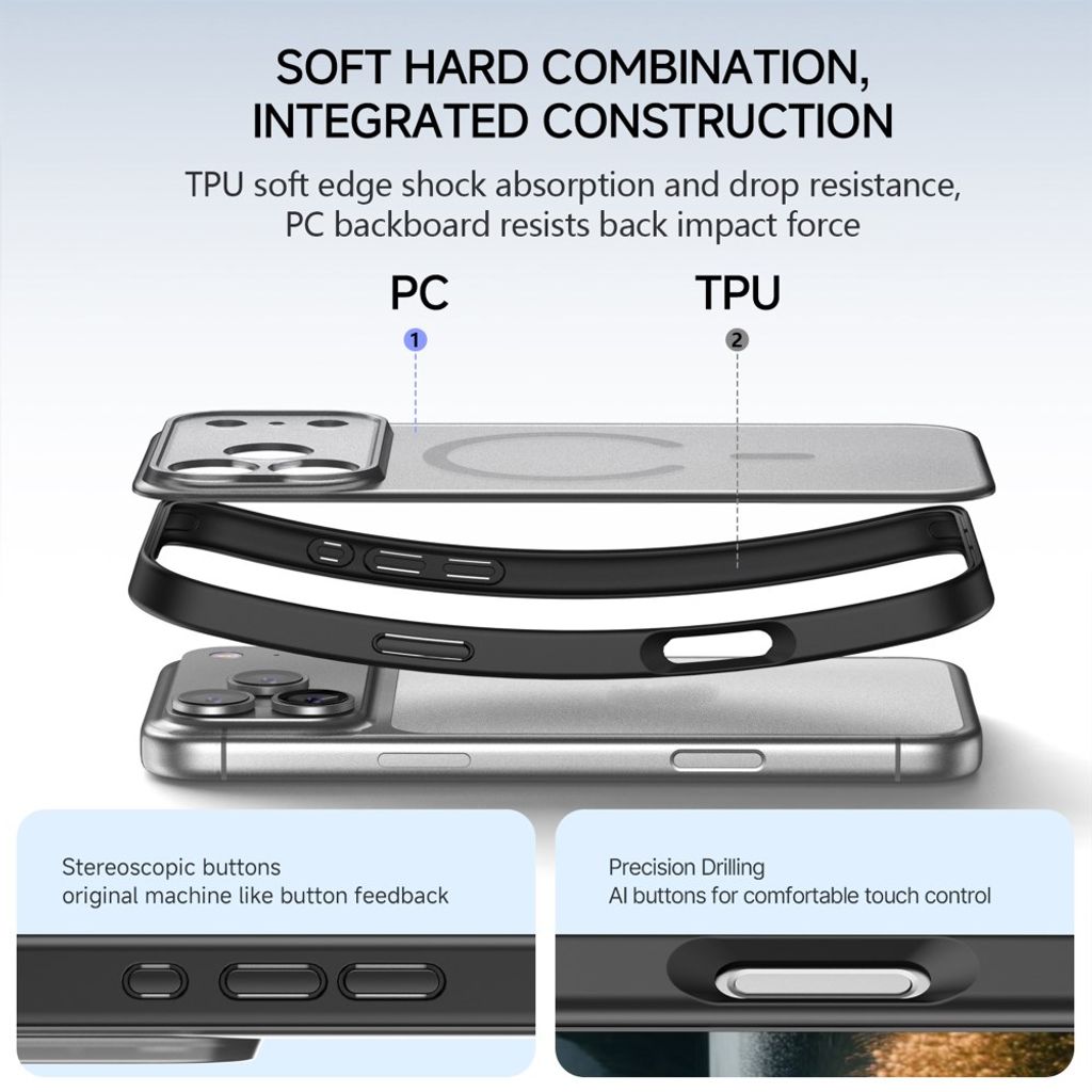 IPAKY iPhone 18 Pro Max/17 Pro Max MagSafe Kuori - Vaaleanpunainen
