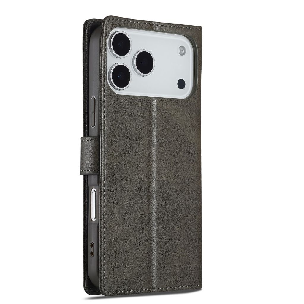LC.IMEEKE iPhone 17 Pro Max Wallet Cover with Stand - Grey