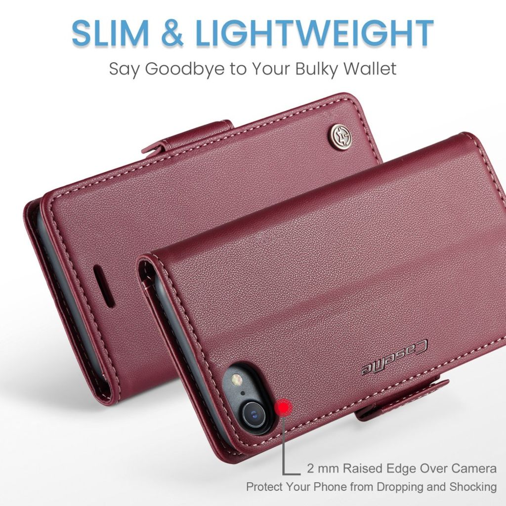 CASEME iPhone 6/6s/7/8/SE 2020/2022 Etui med Kortplads - Rød
