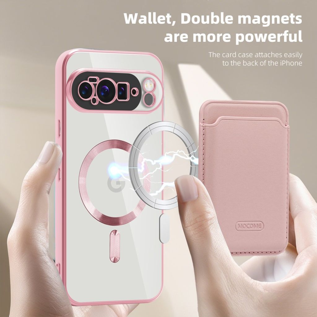Google Pixel 10 Pro XL Kuori lompakolla - Vaaleanpunainen