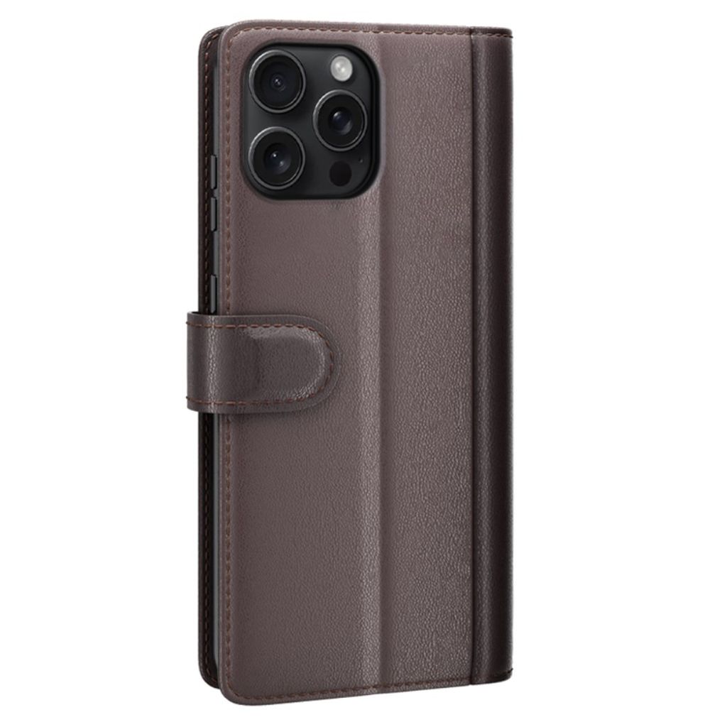 iPhone 16 Pro Etui i ekte skinn - Brun