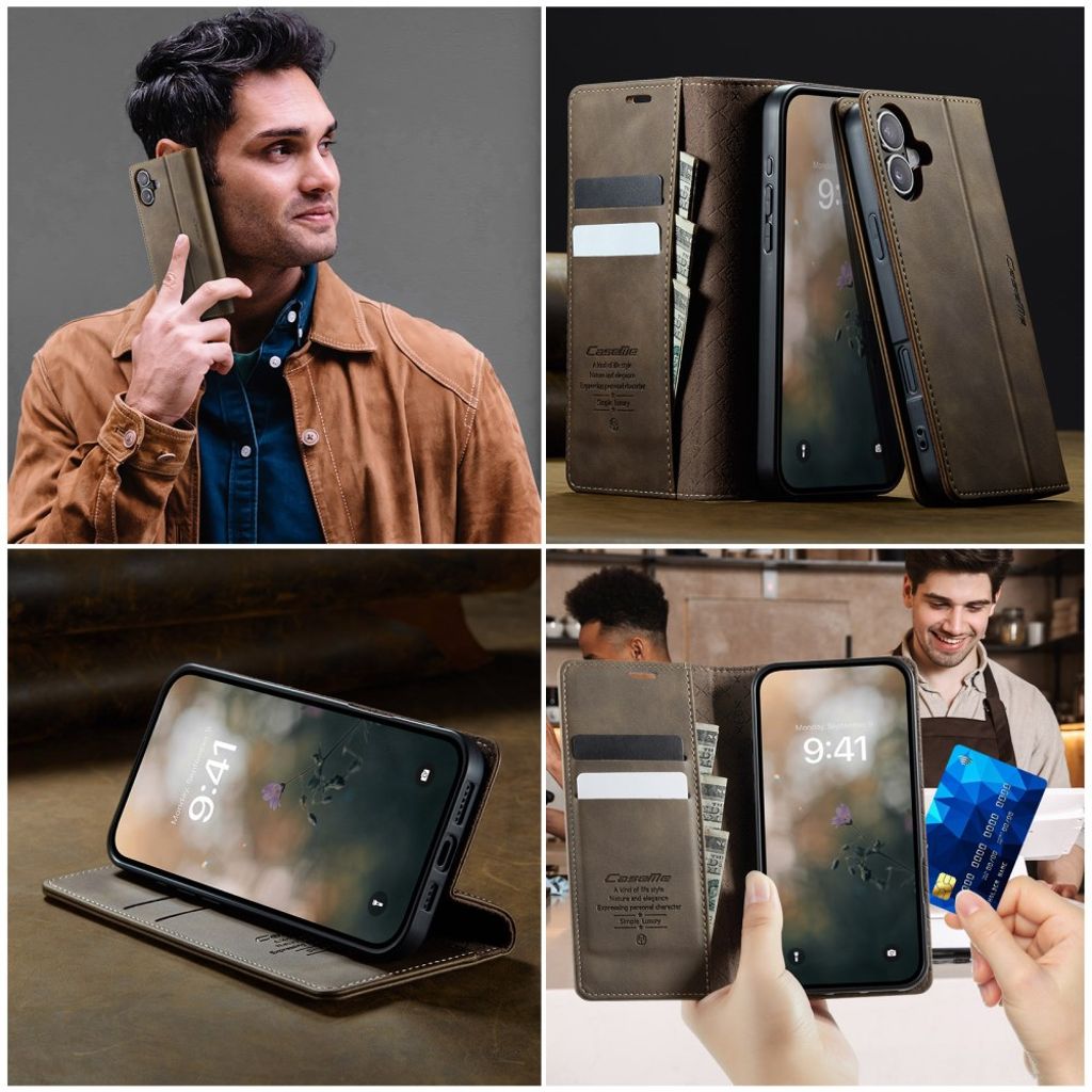 CASEME iPhone 16 Plus Cover with Stand - Brown