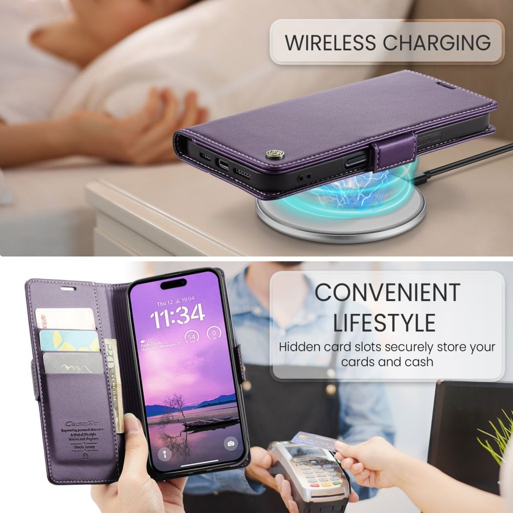 CASEME iPhone 17 Pro Max Etui med Stativ - Lilla