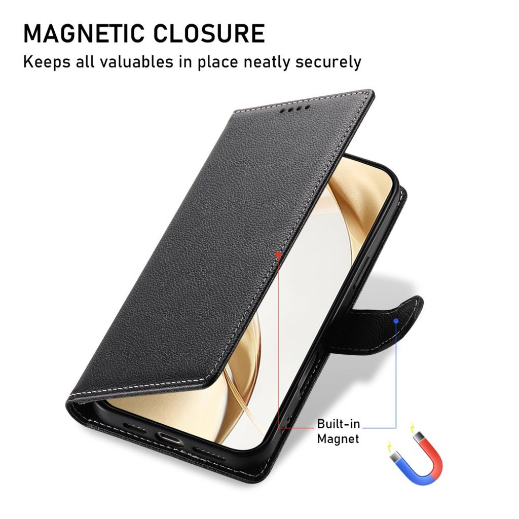 Xiaomi Poco C85x 5G/Redmi A7 Pro Plånboksfodral PU-läder - Svart