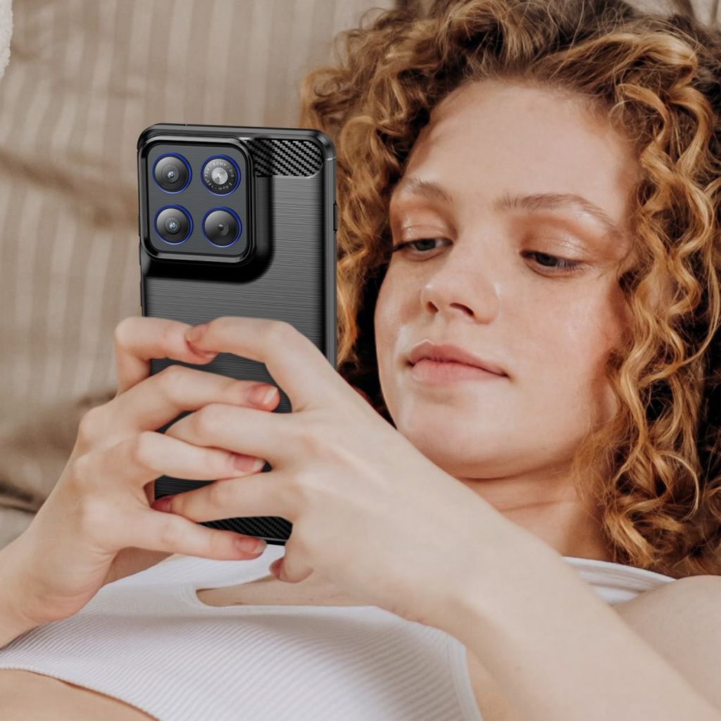 Motorola Edge 70 5G TPU Case Carbon Fiber Texture Brushed - Black