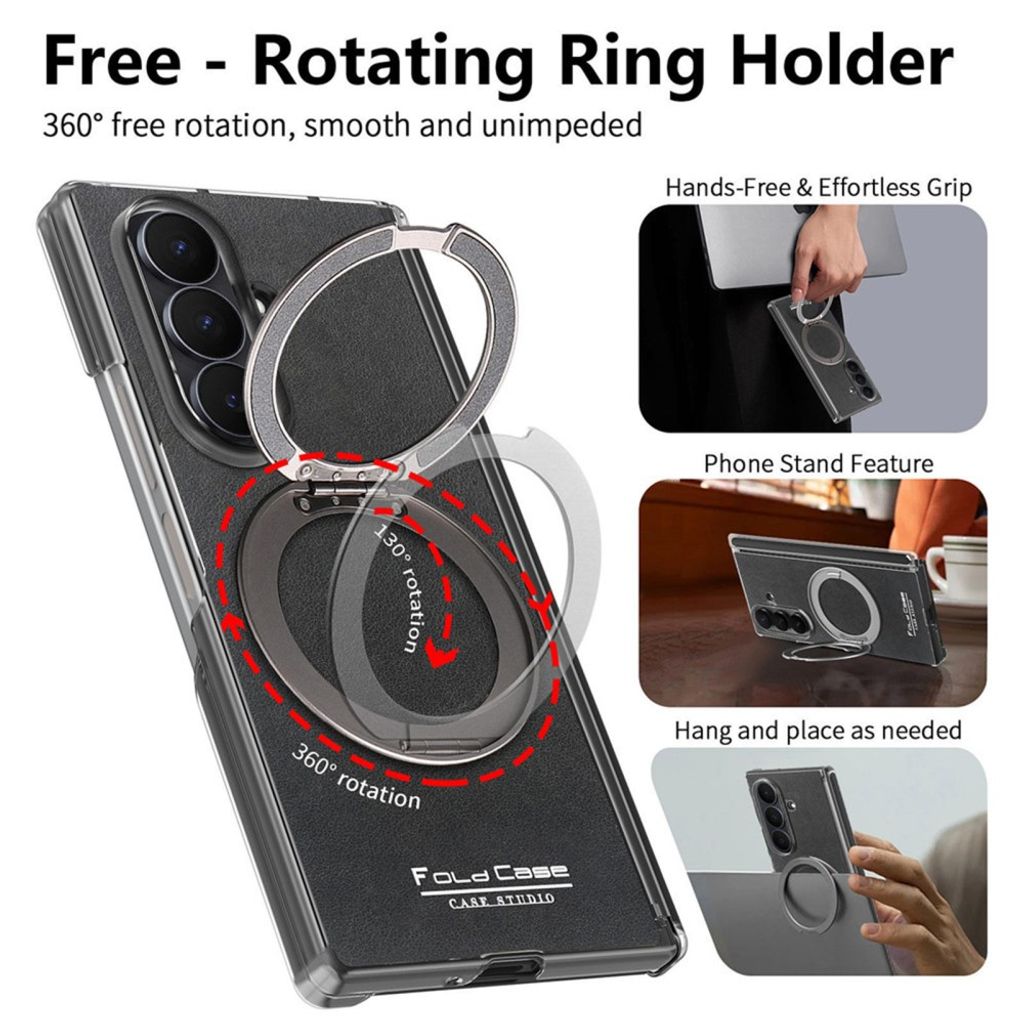 Samsung Galaxy Z Fold8 Ultra MagSafe kuori rengasjalustalla - Musta