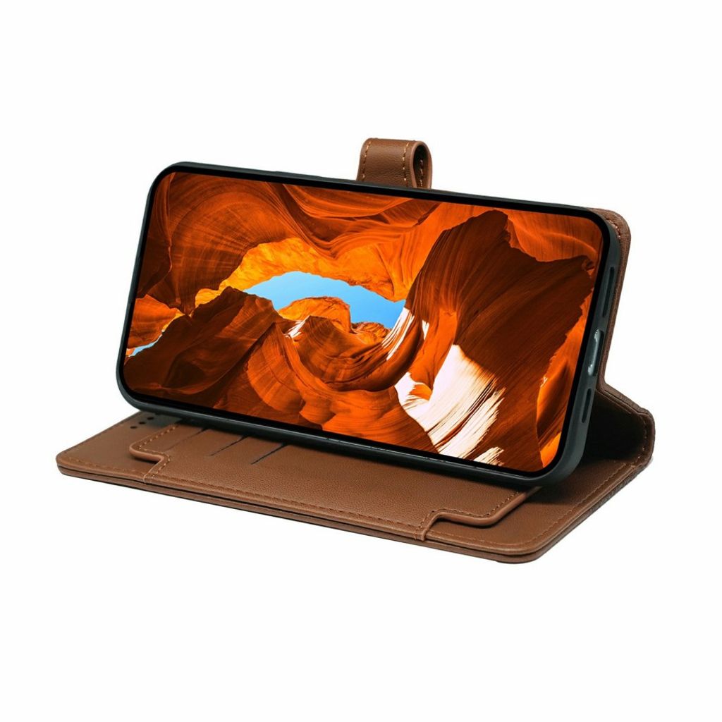 OnePlus 15 5G Lompakkokotelo 9 Korttipaikkaa Jalustalla – Ruskea