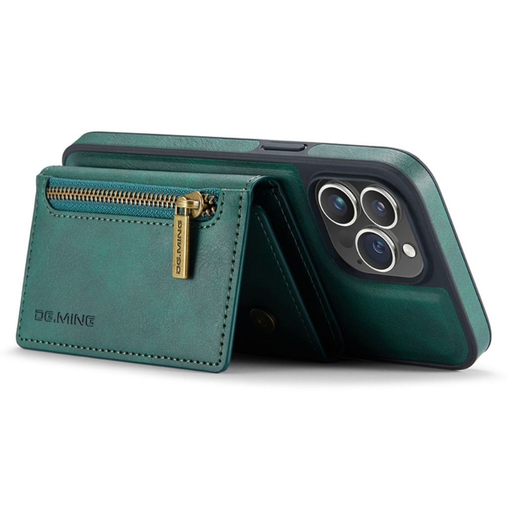 DG.MING iPhone 13 Pro Max Lompakkokuori RFID-esto Irrotettava - Vihreä