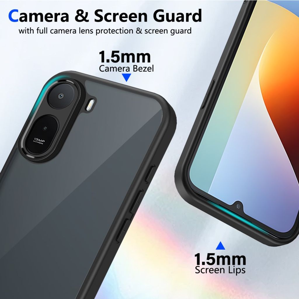 Xiaomi Poco C85x 5G/Redmi A7 Pro Skal - Transparent Svart