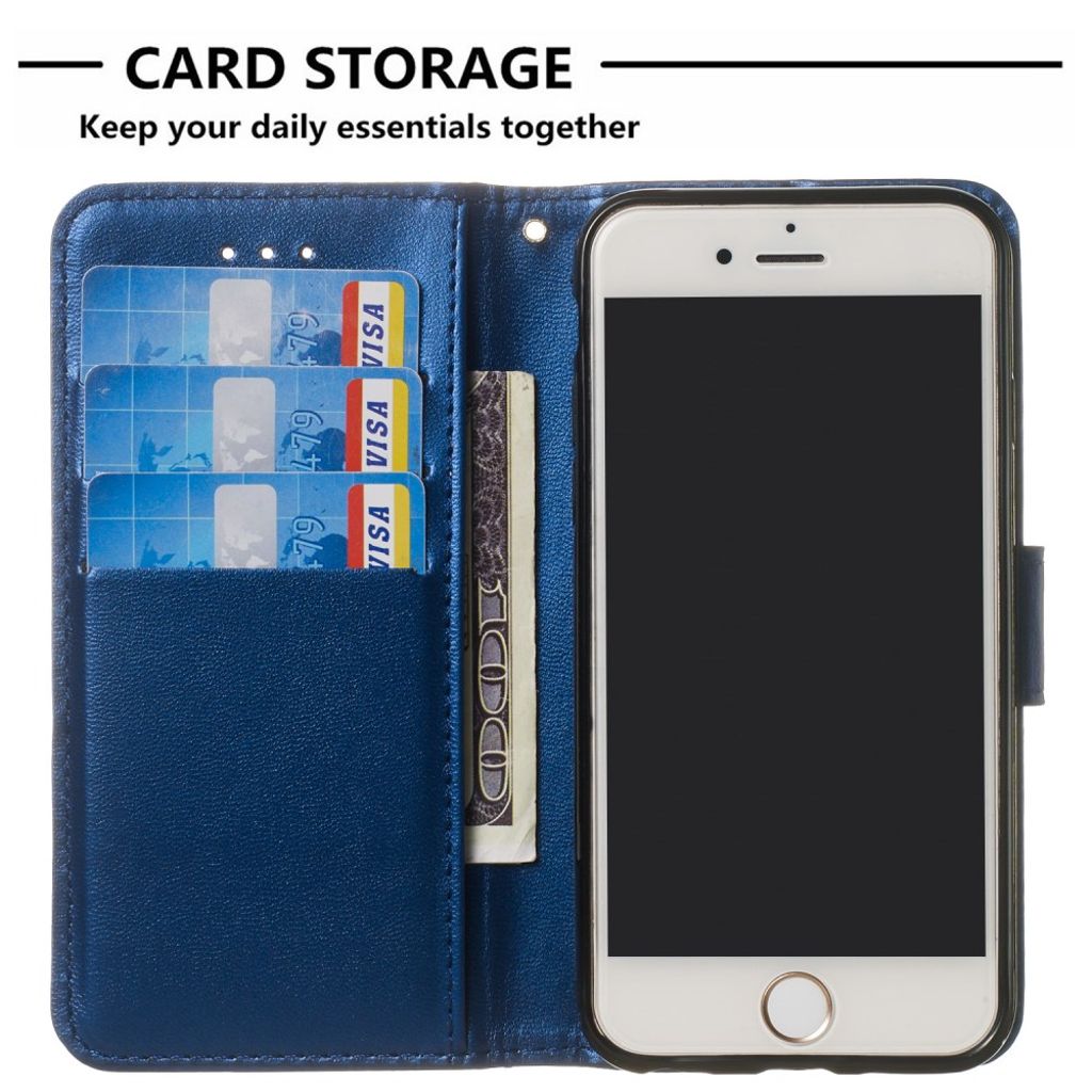 iPhone 6/6s Lommeboketui med Stativ - Blå