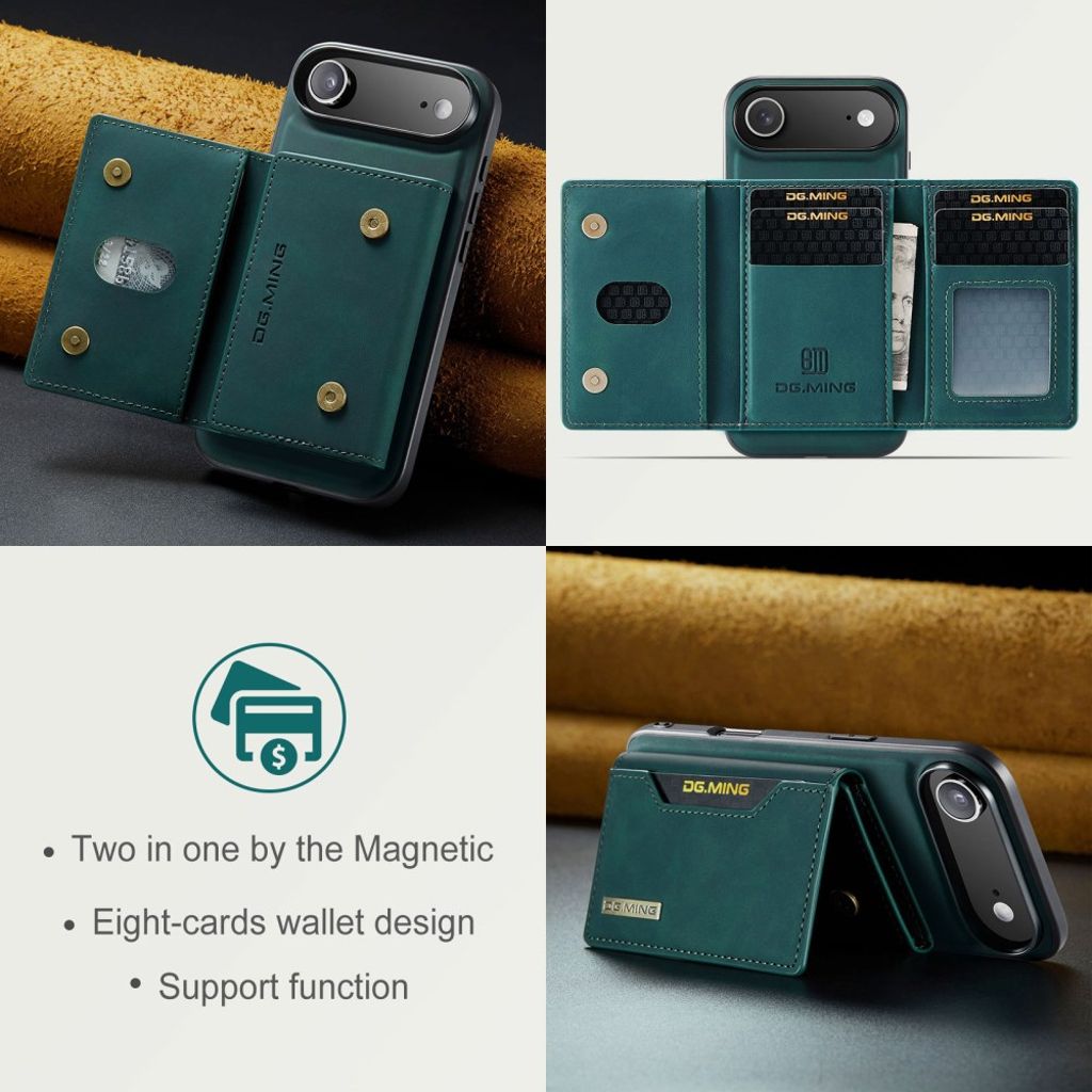 DG.MING iPhone Air Cover med Pung - Grøn